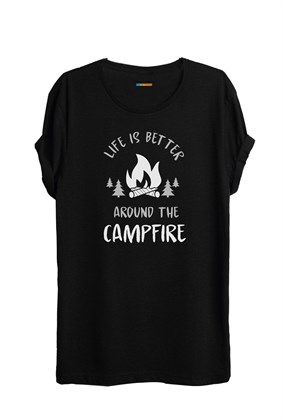 Came Kamp Temalı Baskılı T-shirt - B