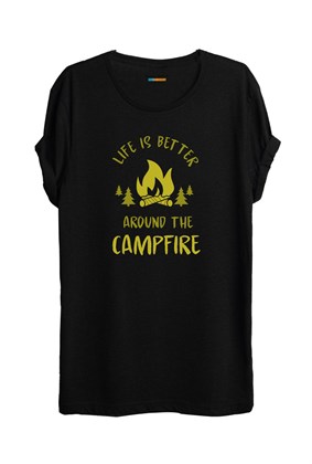 Came Kamp Temalı Baskılı T-shirt - B